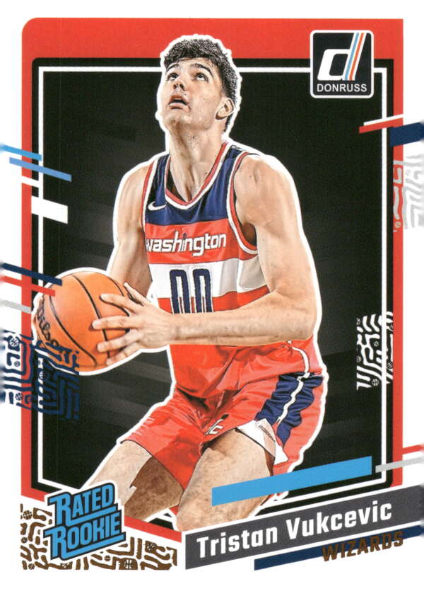 2023-24 Donruss #230 Tristan Vukcevic Rated Rookie NM-MT RC Rookie Wizards