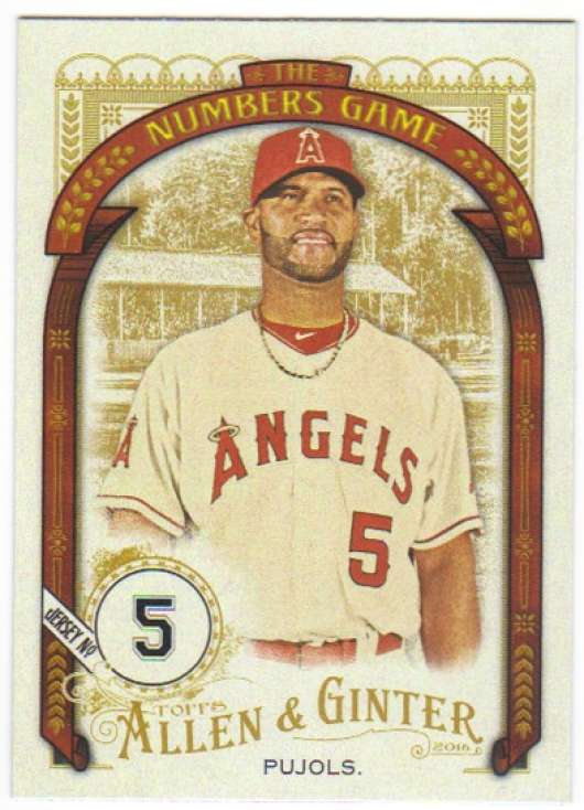 2016 Allen and Ginter Numbers Game #NG-54 Albert Pujols NM-MT