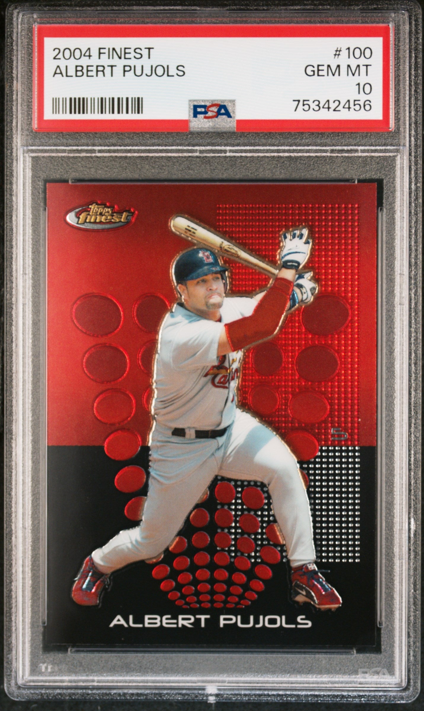 ALBERT PUJOLS 2004 Topps Finest #100 PSA 10 GEM MNT - CARDINALS