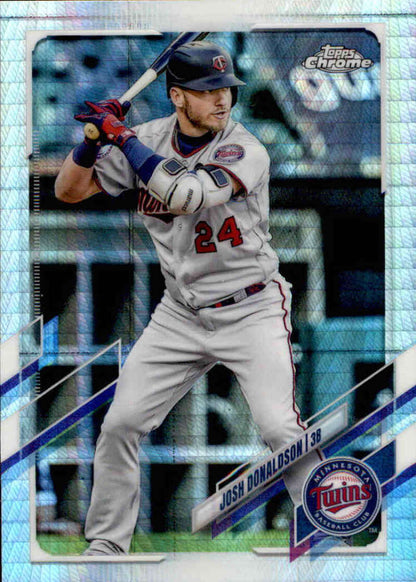 Josh Donaldson Minnesota Twins Baseball Card in white uniform number 24 at bat