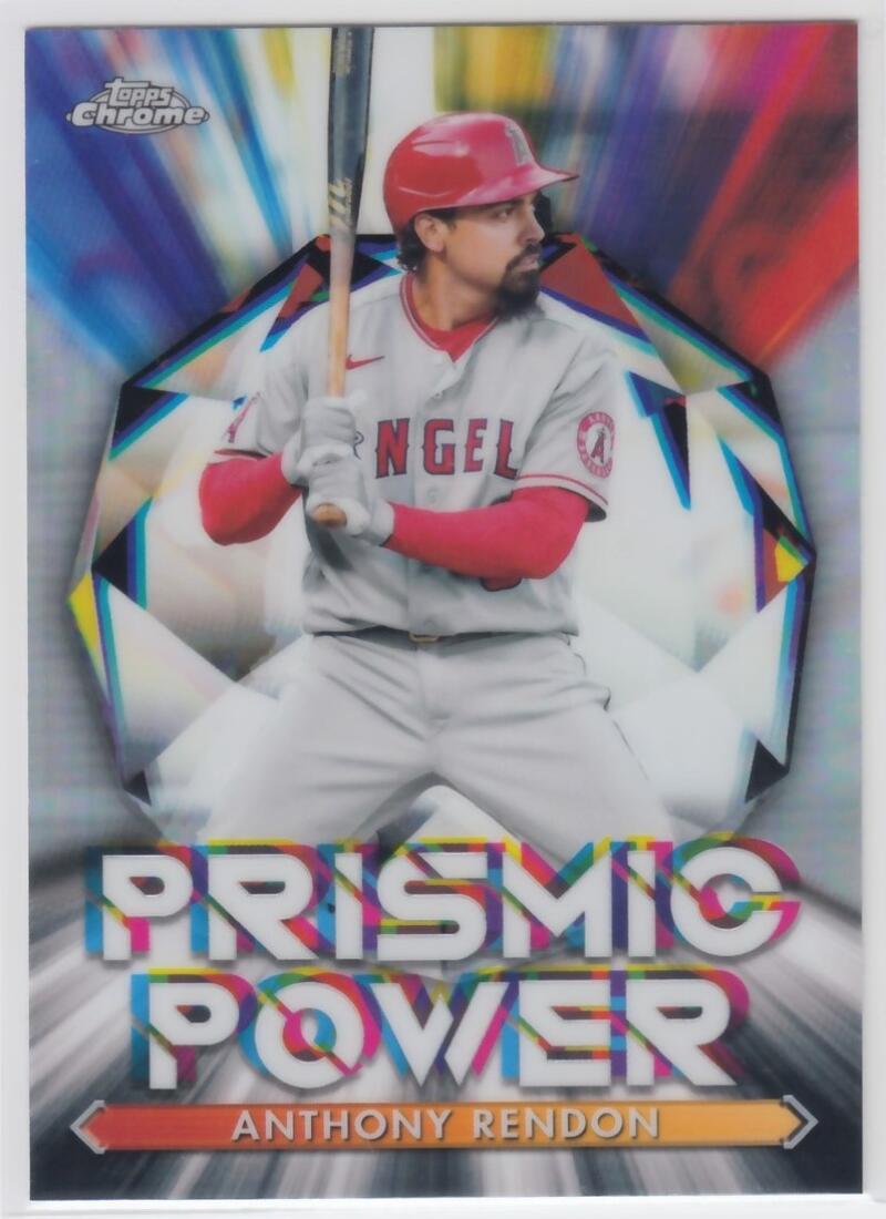 Angels player Anthony Rendon on a 2021 Prismic Power Refractor baseball card