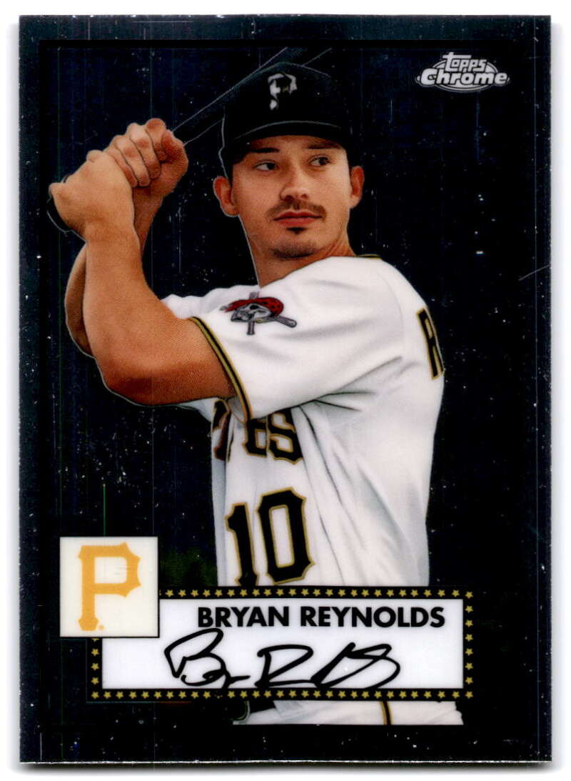 Pittsburgh Pirates Topps Chrome Platinum Anniversary card featuring Bryan Reynolds in uniform