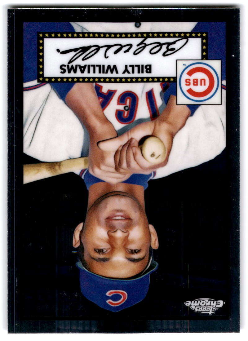 Upside-down Baseball Card of Billy Williams from 2021 Topps Chrome Platinum Anniversary