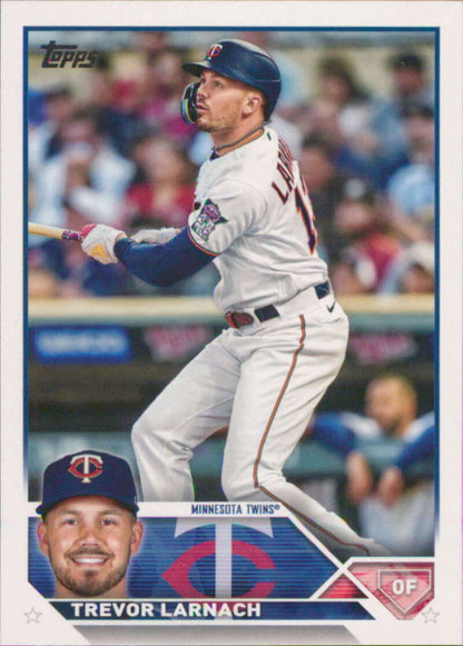 Trevor Larnach in batting stance on 2023 Topps Minnesota Twins Baseball Card