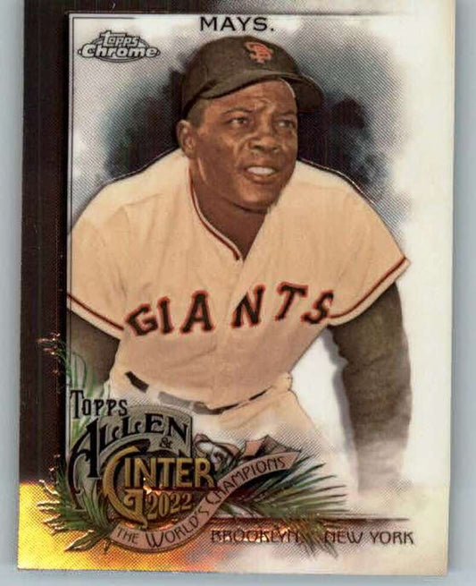 2022 Topps Allen and Ginter Chrome #64 Willie Mays NM-MT San Francisco Giants Baseball Card  Image 1