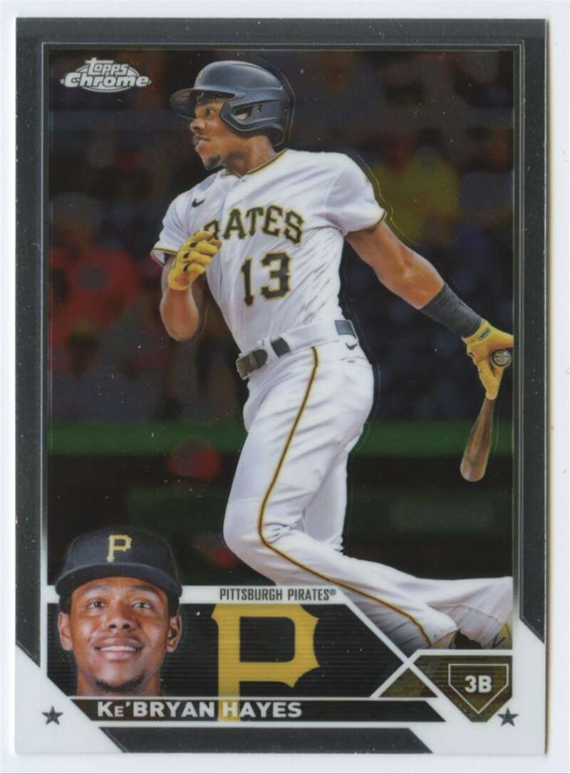 Baseball card of Ke’Bryan Hayes in batting stance, 2023 Topps Chrome #137