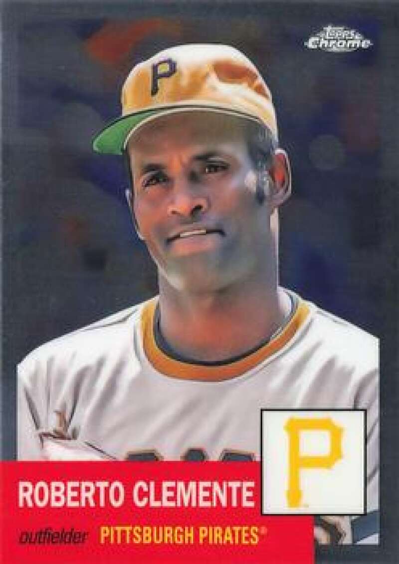 Roberto Clemente Pittsburgh Pirates baseball card Topps Chrome Platinum Anniversary design