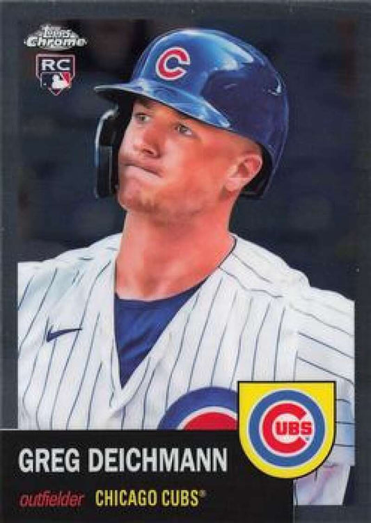 Greg Deichmann Chicago Cubs outfielder baseball card from Topps Chrome Platinum Anniversary