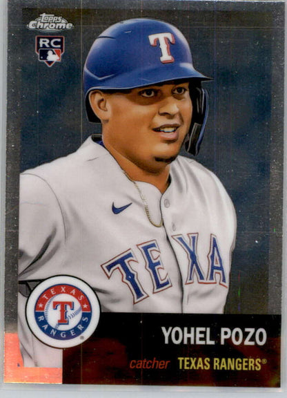 Yohel Pozo Texas Rangers Baseball Card in Platinum Anniversary design, NM-MT RC Rookie