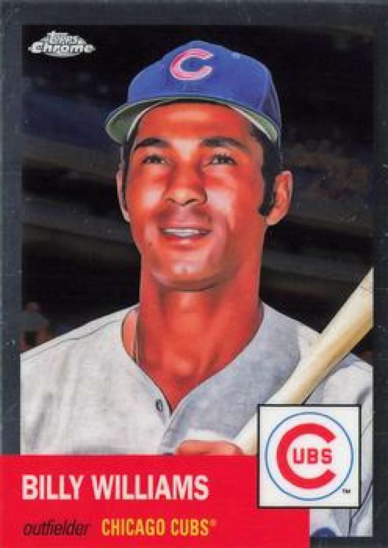 Chicago Cubs Baseball Card of Billy Williams in Blue Cap Holding a Bat