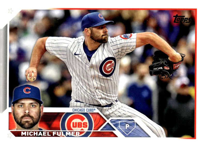 Michael Fulmer mid-throw in pinstriped uniform on 2023 Topps Update Series baseball card