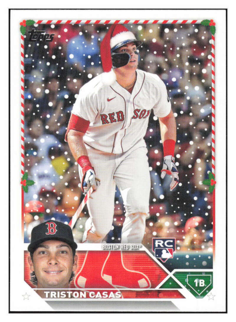 Triston Casas Boston Red Sox rookie card in white home uniform with red trim