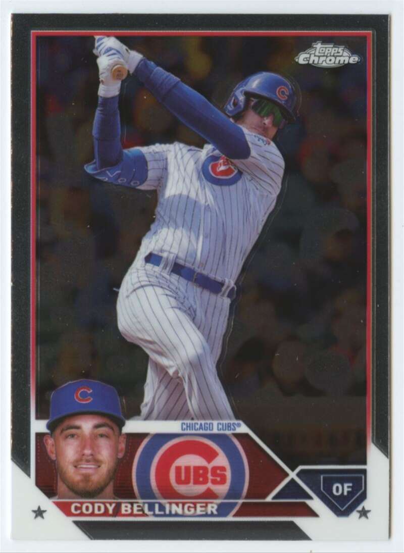 Cody Bellinger Chicago Cubs Baseball Card showcasing batting and portrait poses