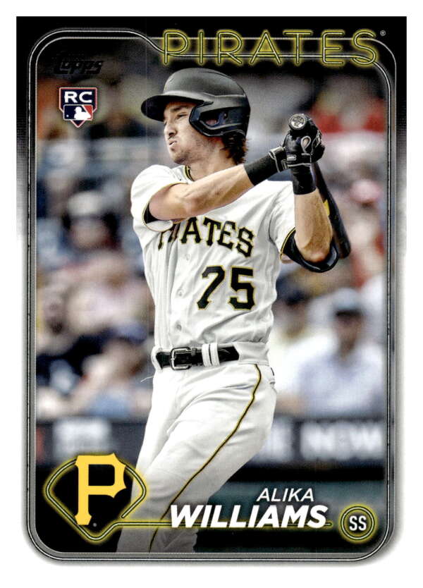 2024 Topps Alika Williams rookie card featuring Pittsburgh Pirates player in home uniform