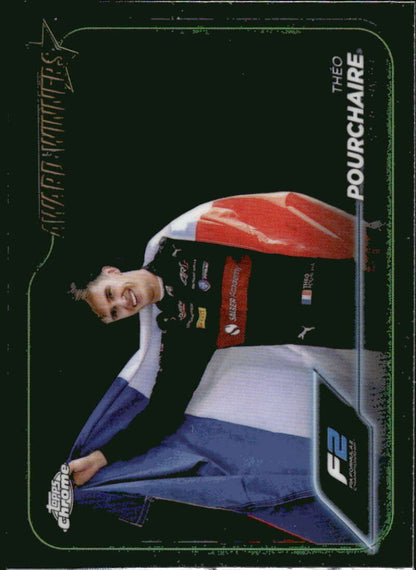 2024 Topps Chrome Formula 1 #185 Theo Pourchaire NM-MT F2 - ART Grand Prix Racing Card  Image 1