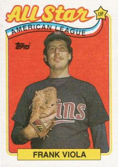 1989 Topps #406 Frank Viola AS NM-MT Minnesota Twins Baseball Card Image 1