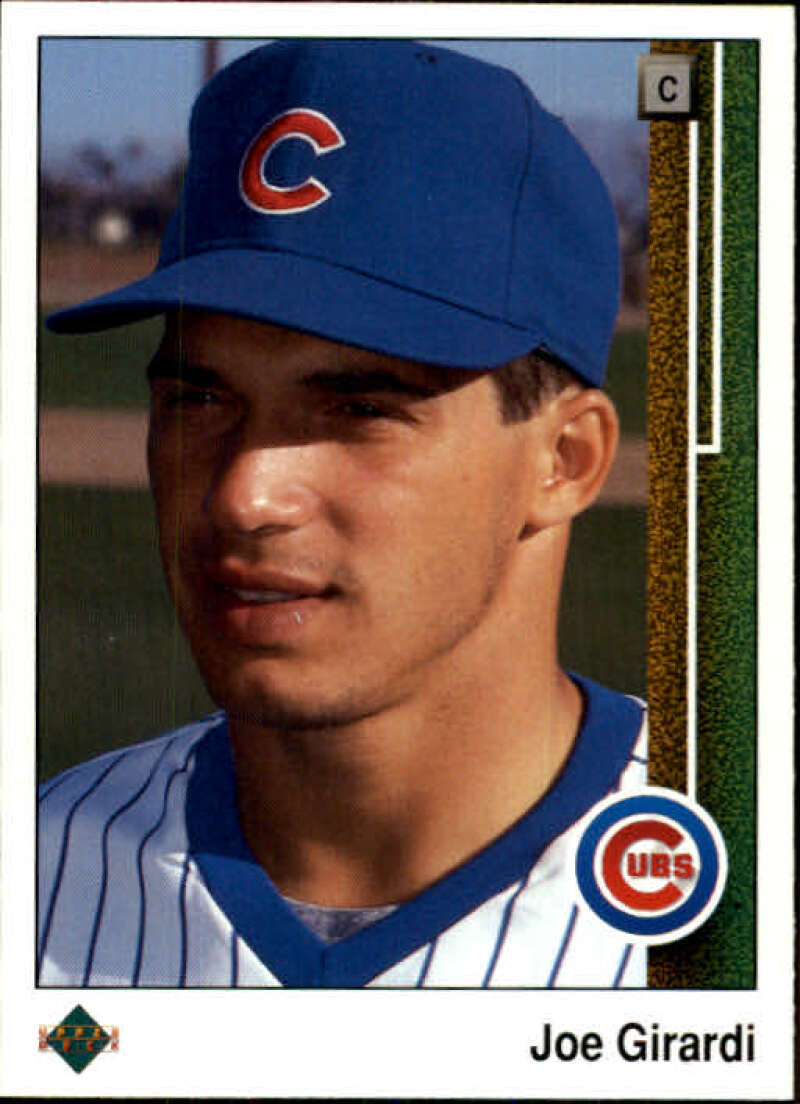 Joe Girardi in Chicago Cubs uniform on 1989 Upper Deck rookie baseball card