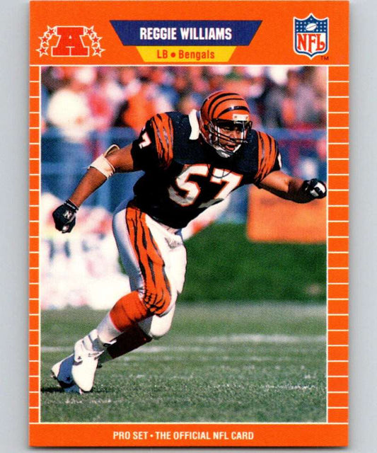 NFL trading card of Reggie Williams in Cincinnati Bengals uniform, orange and black