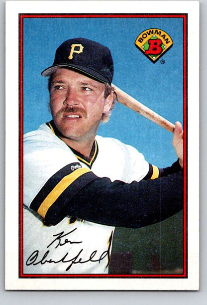 Ken Oberkfell in Pittsburgh Pirates uniform holding a bat on baseball card