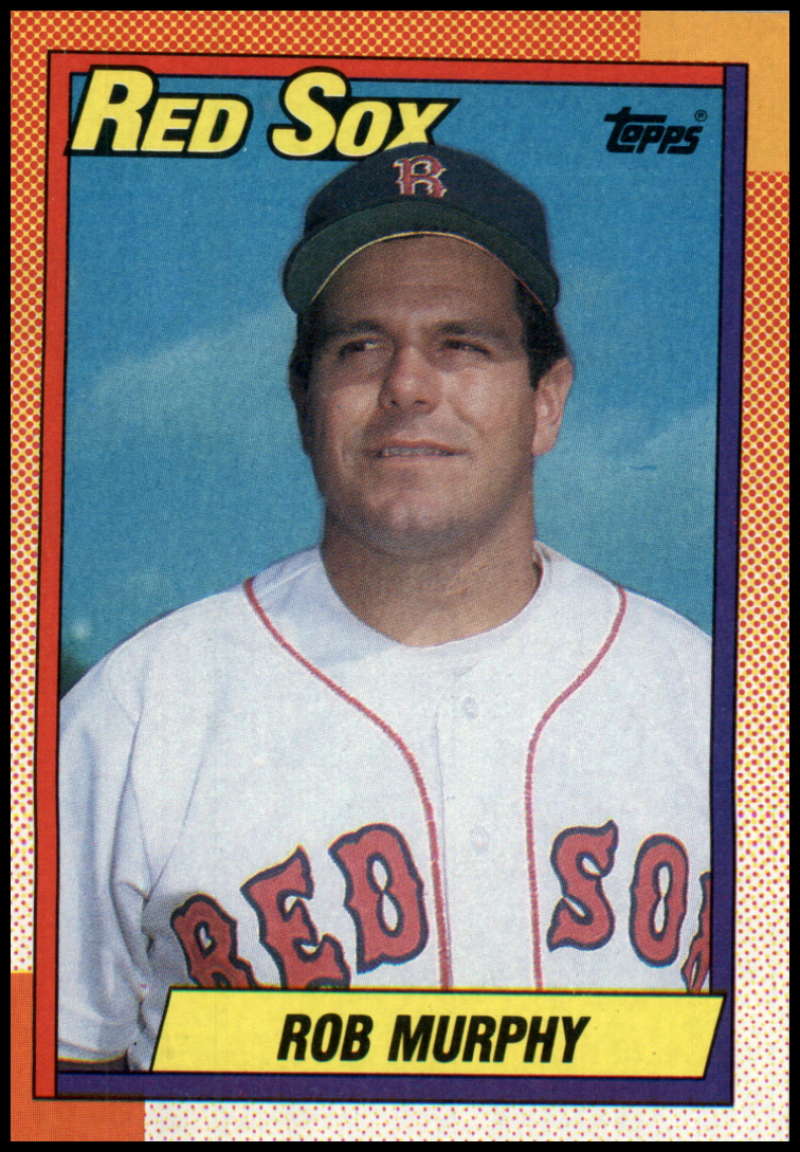 1990 Topps #268 Rob Murphy Boston Red Sox baseball card in home white uniform