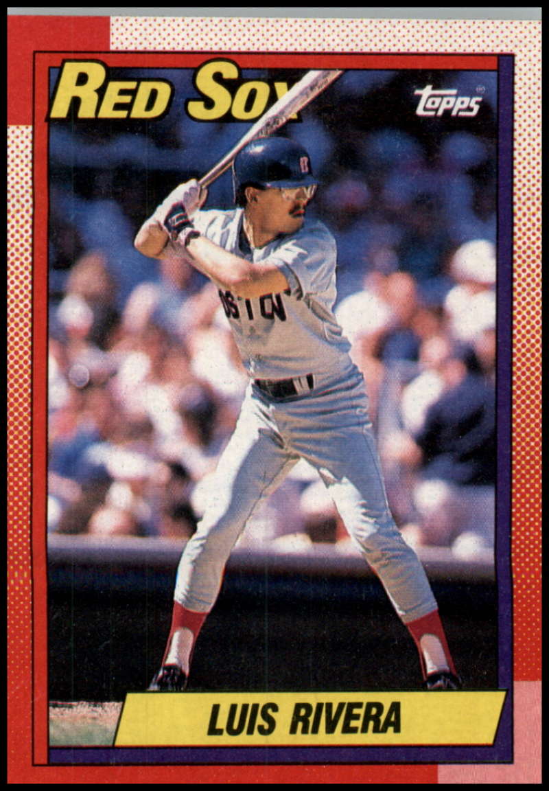 1990 Topps #601 Luis Rivera Boston Red Sox Baseball Card featuring Red Sox batter