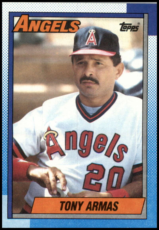 1990 Topps #603 Tony Armas California Angels Baseball Card jersey number 20