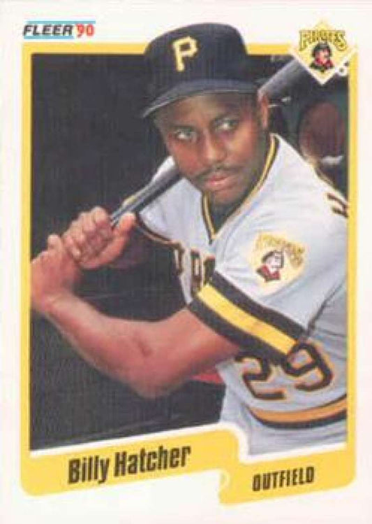 Pittsburgh Pirates Billy Hatcher UER baseball card in batting pose with black and yellow uniform