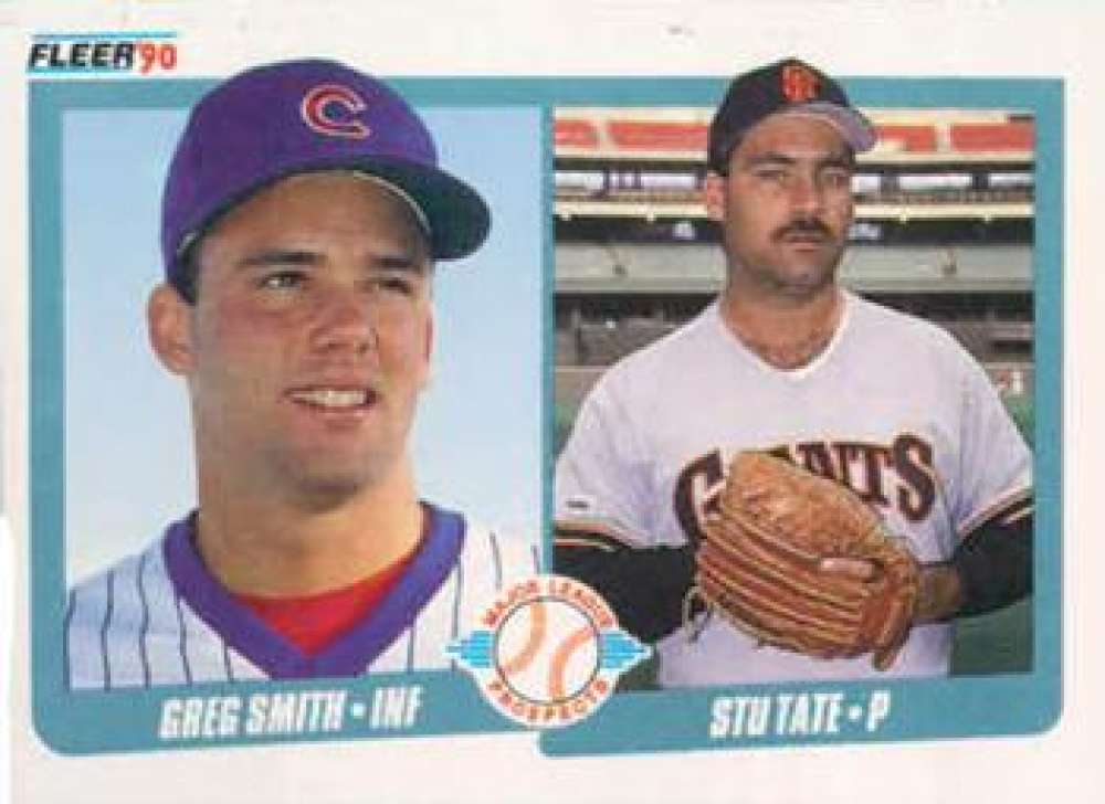 1990 Fleer #643 Greg Smith Stu Tate Rookie Card Chicago Cubs San Francisco Giants