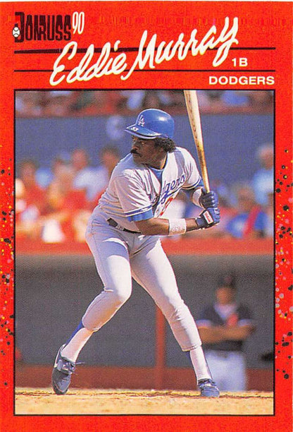 1990 Donruss #77 Eddie Murray VG-EX Los Angeles Dodgers Baseball Card Image 1