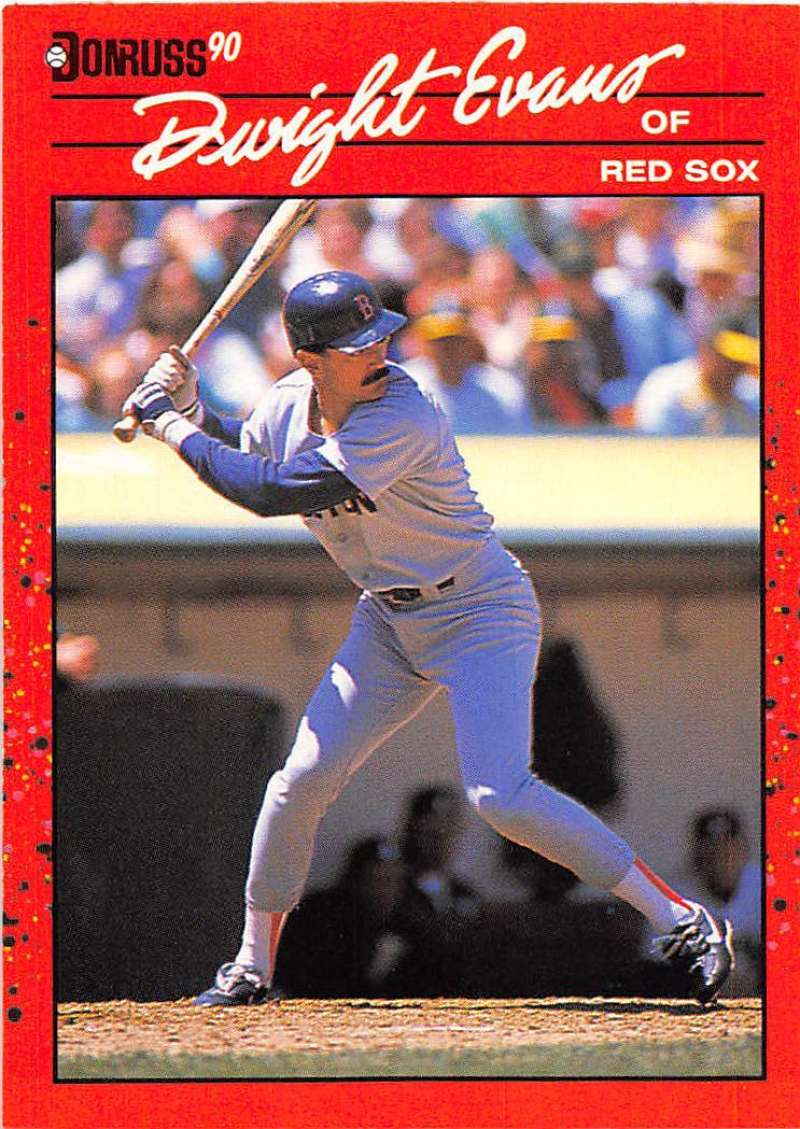 1990 Donruss #122 Dwight Evans VG-EX Boston Red Sox Baseball Card Image 1