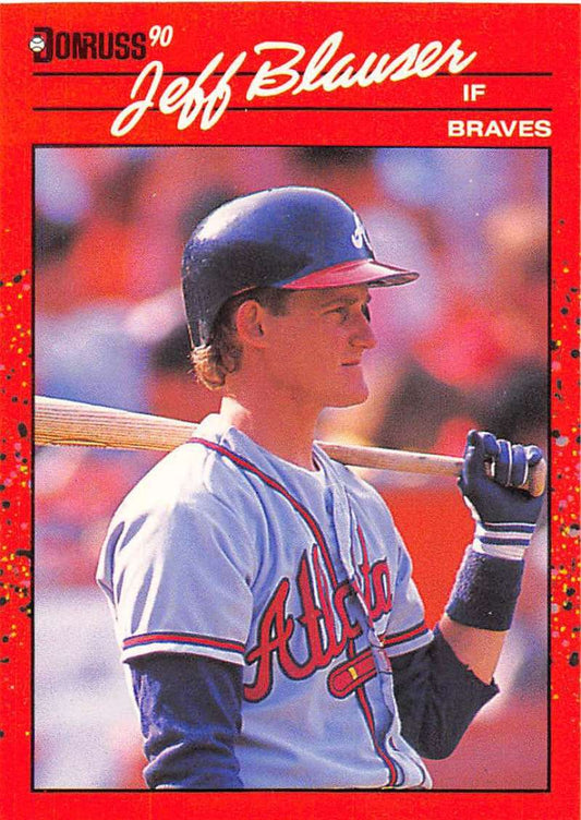 1990 Donruss #271 Jeff Blauser VG-EX Atlanta Braves Baseball Card Image 1