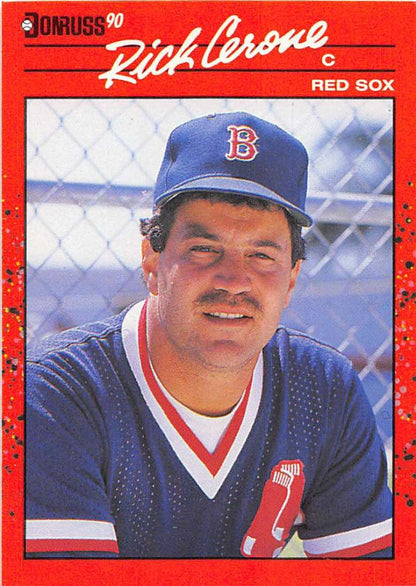 1990 Donruss #305 Rick Cerone Boston Red Sox baseball card for trading cards collectors