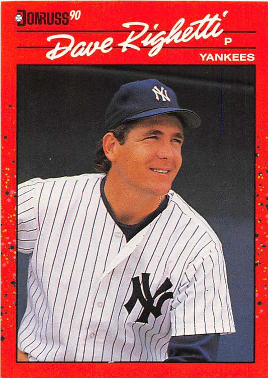 1990 Donruss #311 Dave Righetti VG-EX New York Yankees Baseball Card Image 1