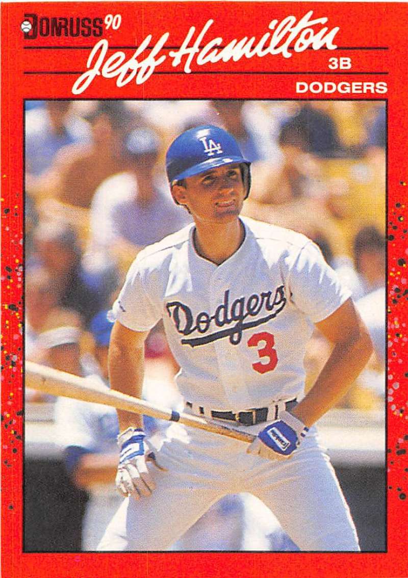 1990 Donruss #321 Jeff Hamilton VG-EX Los Angeles Dodgers Baseball Card Image 1