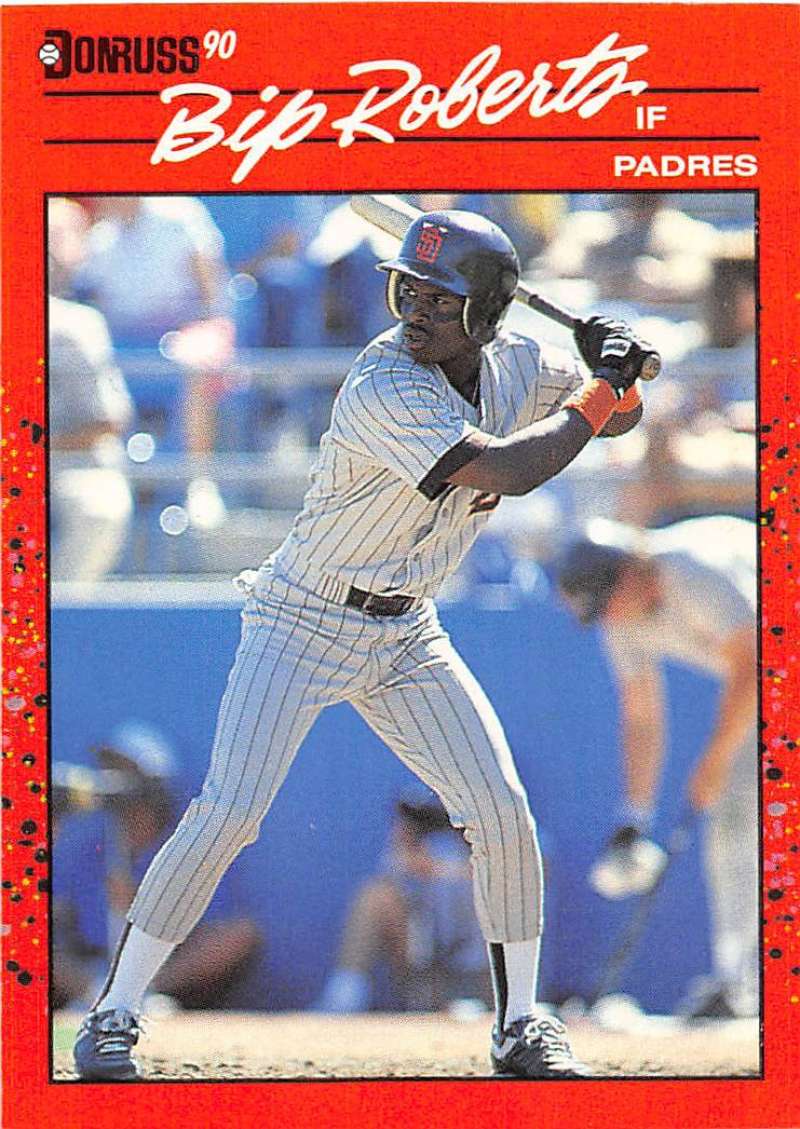 1990 Donruss #347 Bip Roberts VG-EX San Diego Padres Baseball Card Image 1