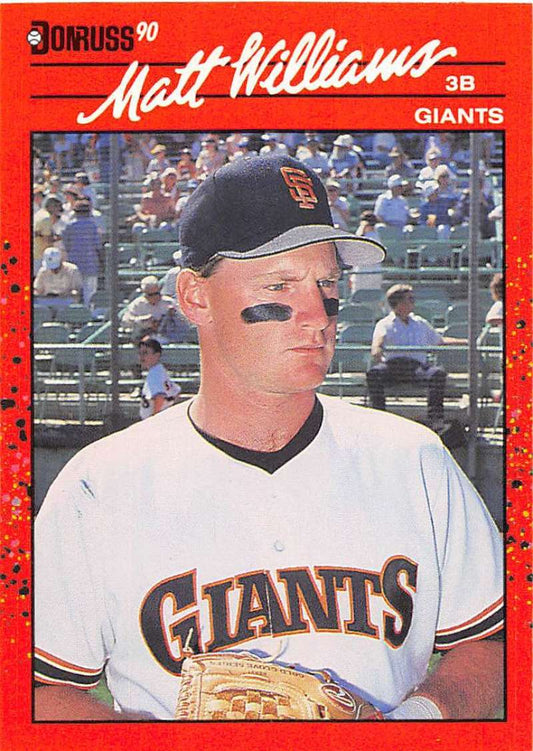 1990 Donruss #348 Matt Williams VG-EX San Francisco Giants Baseball Card Image 1