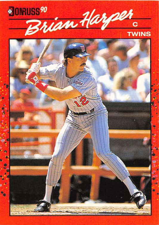 1990 Donruss #355 Brian Harper VG-EX Minnesota Twins Baseball Card Image 1