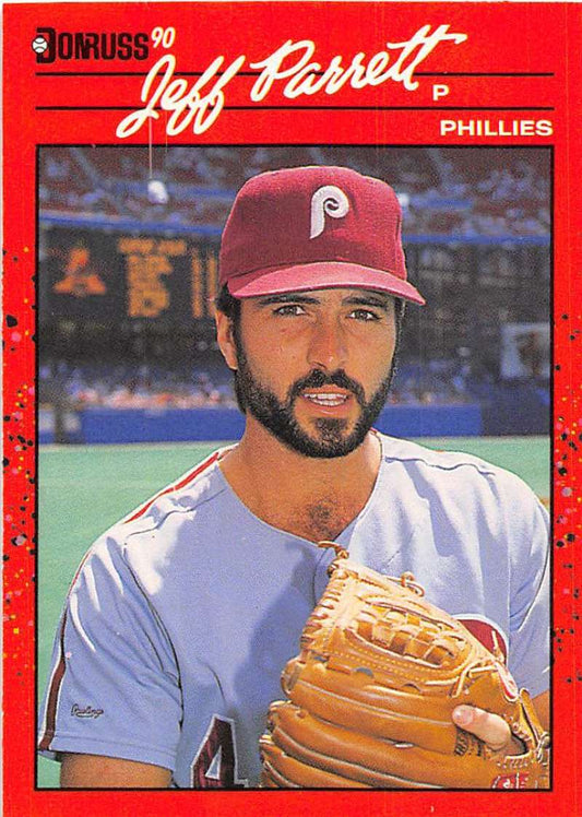 1990 Donruss #369 Jeff Parrett VG-EX Philadelphia Phillies Baseball Card Image 1