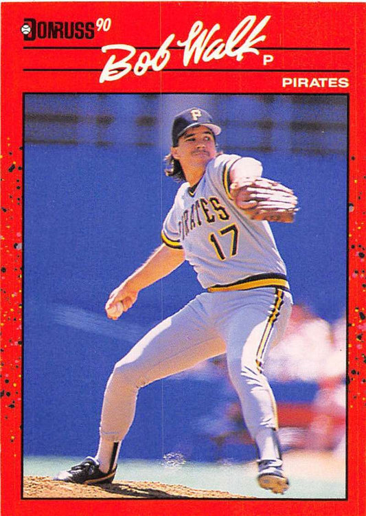 1990 Donruss #370 Bob Walk VG-EX Pittsburgh Pirates Baseball Card Image 1