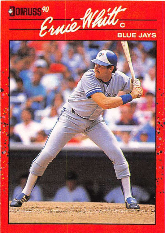 1990 Donruss #385 Ernie Whitt VG-EX Toronto Blue Jays Baseball Card Image 1