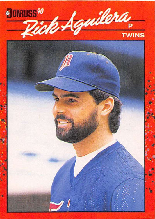 1990 Donruss #391 Rick Aguilera VG-EX Minnesota Twins Baseball Card Image 1