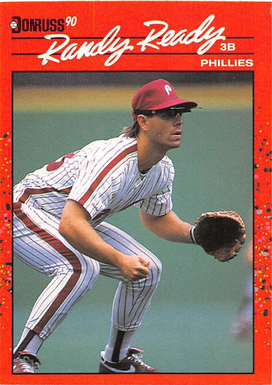 1990 Donruss #396 Randy Ready VG-EX Philadelphia Phillies Baseball Card Image 1