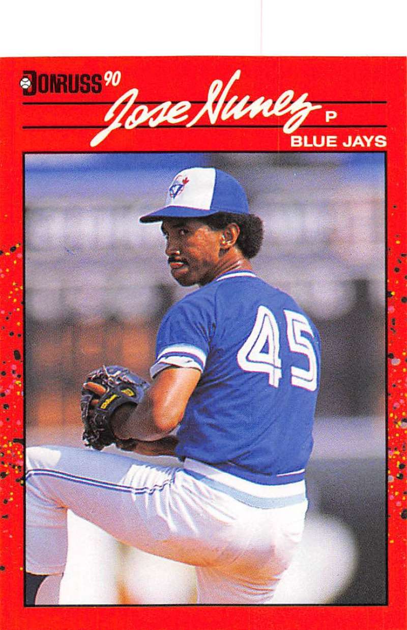 1990 Donruss #467 Jose Nunez VG-EX Toronto Blue Jays Baseball Card Image 1