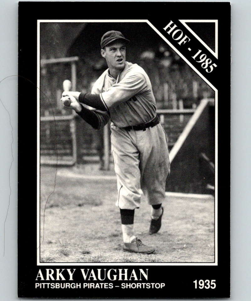 Black and white baseball card of Arky Vaughan, shortstop for Pittsburgh Pirates 1935