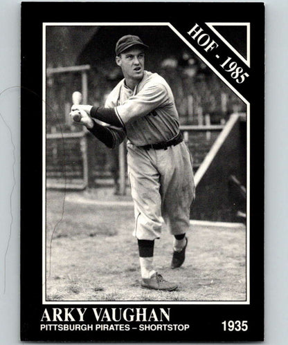 Black and white baseball card of Arky Vaughan, shortstop for Pittsburgh Pirates 1935