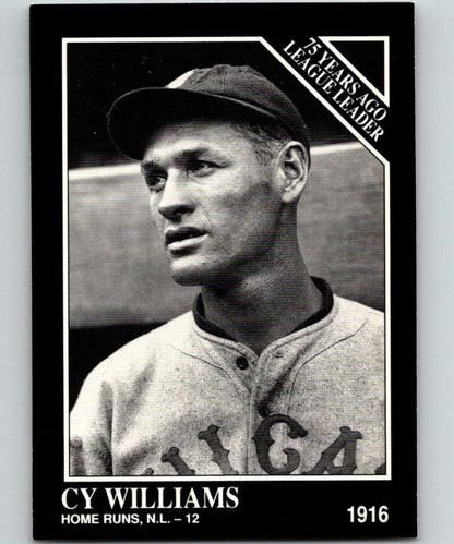 Black and white Chicago Cubs baseball card featuring Cy Williams from the Conlon Collection