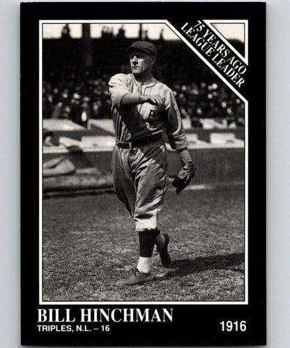 Black and white baseball card of Bill Hinchman in vintage Pittsburgh Pirates uniform