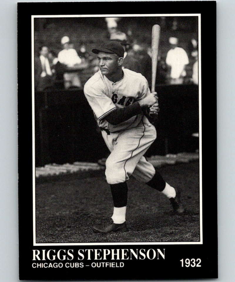 Black and white baseball photograph of Chicago Cubs outfielder Riggs Stephenson in 1932