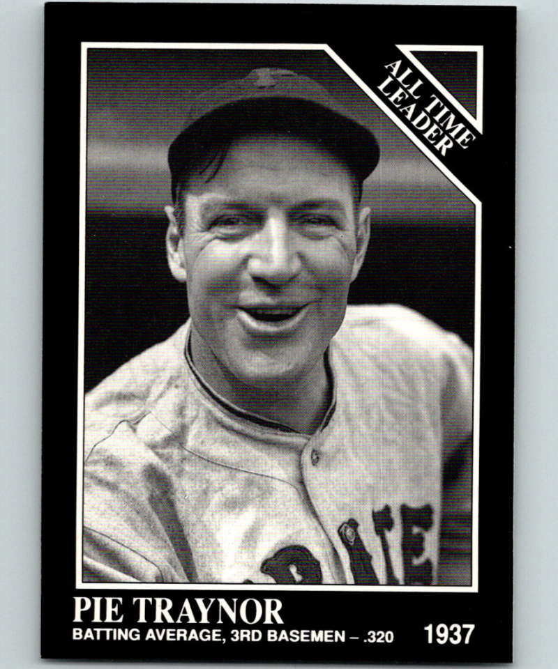 Black and white baseball card of Pie Traynor in 1937 Giants uniform from Conlon Collection