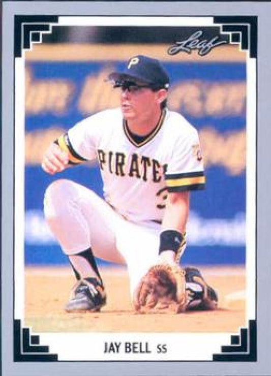 Pittsburgh Pirates baseball card of Jay Bell fielding a ground ball